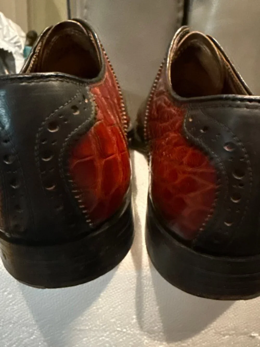 Men's Vintage Bespoke Lee Kee Alligator Saddle Shoes